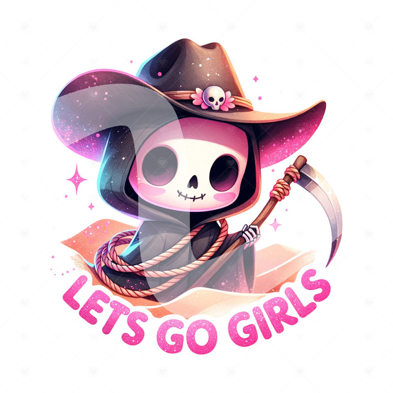Lets Go Girls PNG, Western Sublimation Design Download, Vintage Sublimations, Retro Skeleton Clipart, Summer Shirt Design, Tumbler Wrap.jpg