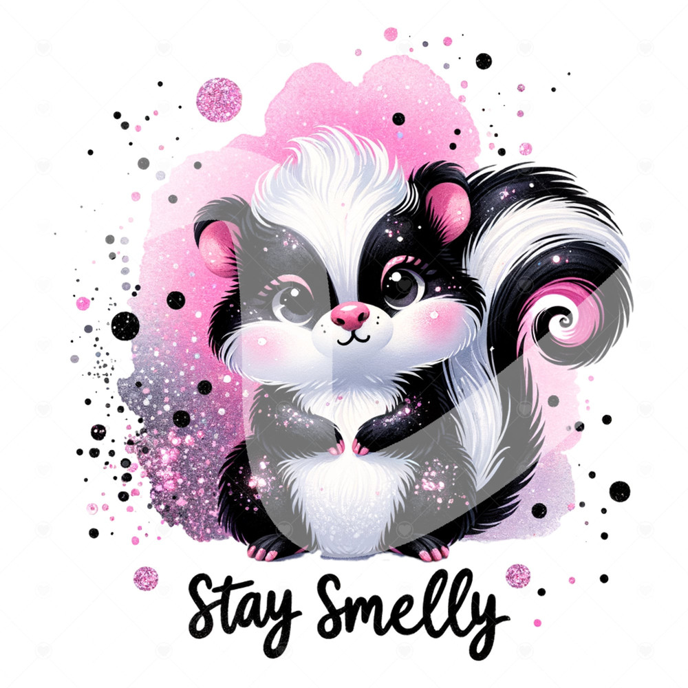 Stay Smelly PNG, Whimsical Skunk Clipart, Stay Trashy PNG, Sarcastic Png, Funny Sublimation Design, Opossum Clipart, Funny Tshirt Design.jpg