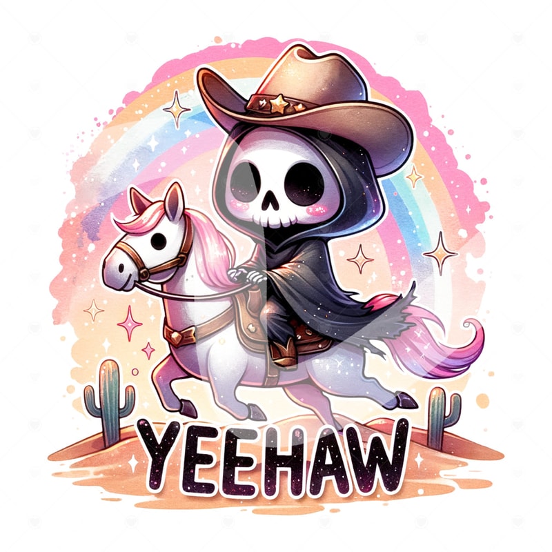 Yeehaw Grim Reaper PNG, Western Sublimation Design Download, Vintage Sublimations, Retro Skeleton Clipart, Summer Shirt Design, Tumbler Wrap.jpg