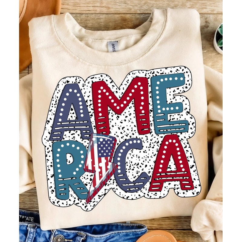 4th of July America PNG, Freedom America PNG, Independence Day, 4th of July png, USA sublimation download, Dalmatian Dots.jpg