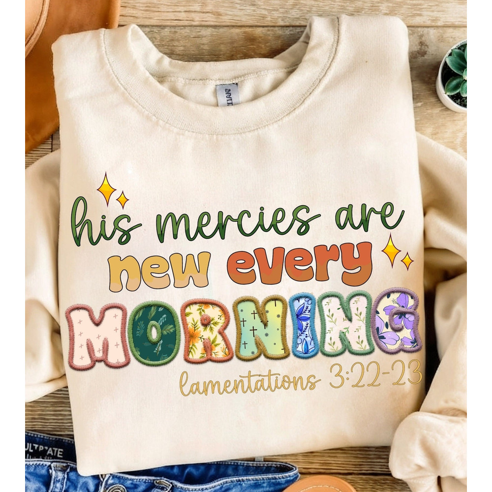 His Mercies Are New Every Morning PNG, Christian Quotes Png, Jesus Design, Christian Quotes Design, Religious Png, Bible Verse Png.jpg