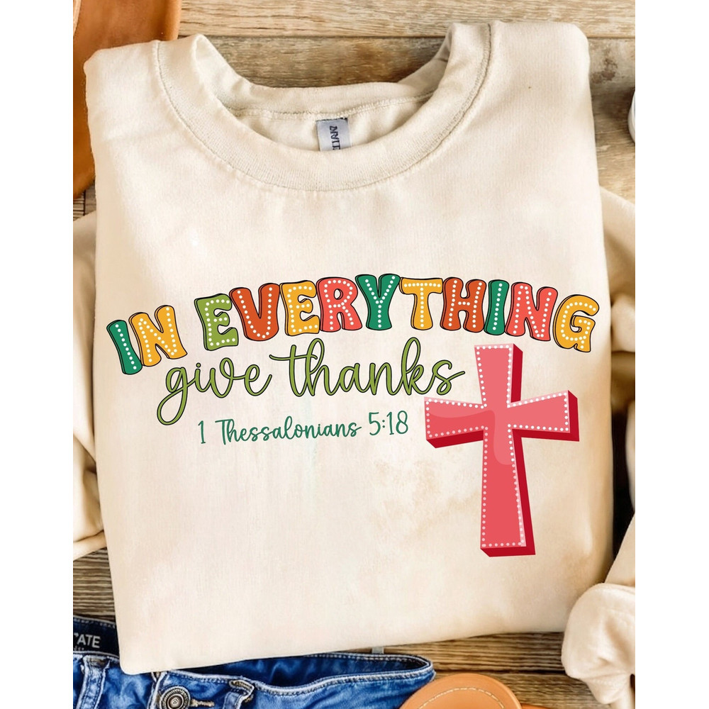 In everything give thanks PNG, Christian Quotes Png Sublimation Design, Bible verse png, Trendy Christian Png Design, Digital Download.jpg