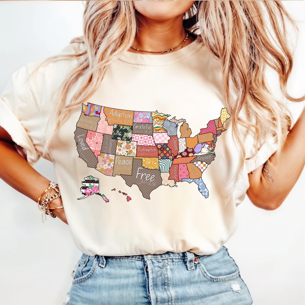 Retro America USA Map Png, You Are Bible Verse Design, 4th Of July Png Digital, USA Flag, American Girl Shirt, American 1776 Shirt Design.jpg