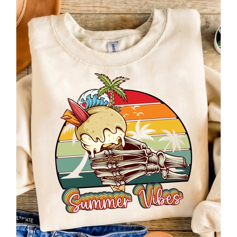 Skeleton Summer Vibes Png, Retro Summer Png Design, Summer sublimation, Summer png, Retro png, Sublimation Design, Digital Download.jpg