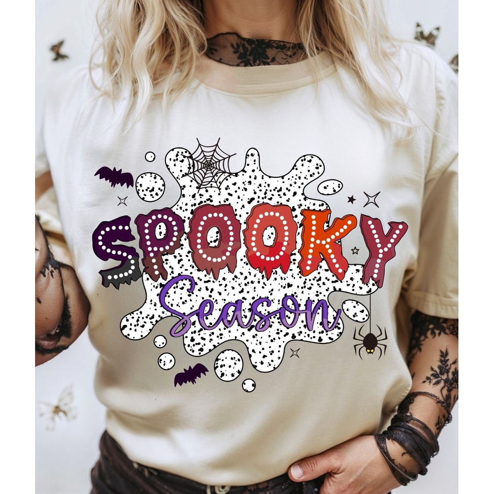 Spooky Season PNG, Spooky Season Design, Dalmatian Dots, Spooky Season Halloween Png, Halloween Sublimation Design, Digital Download.jpg