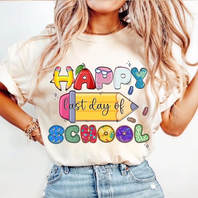 Happy Last Day of School Png, Doodle Teacher Png, End of School Year Png, Teacher Summer Png, Summer Vacation Png, Sublimation Design 1.jpg