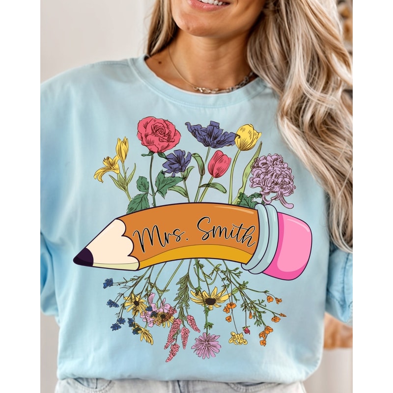 Personalized Teacher Wildflowers Png, Teach Them Png, Love Them Png, Watch Them Grow Png, Teach Love Inspire, Teacher Floral Png.jpg