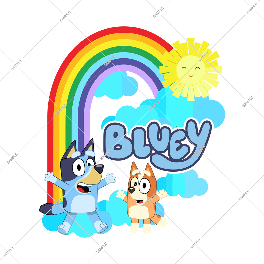 Bluey Rainbow Png, Bluey Png, Bluey Birthday Png, Bingo Png, Bluey Family Png, Bluey Friends Png, Instant Download, Digital File.jpg