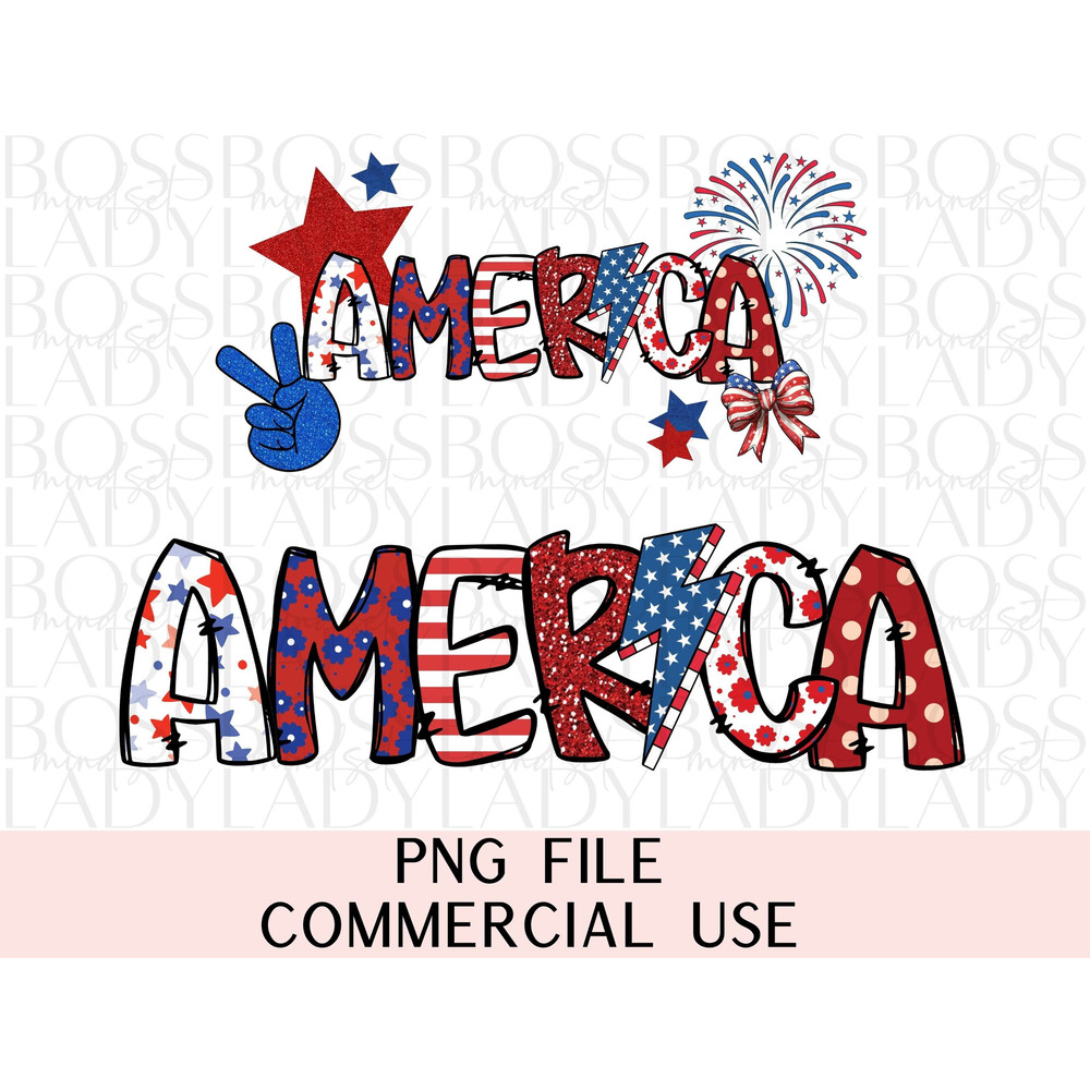 America 4th Of July Stars Stripes Lightning Bolt Independence Day USA Alpha Doodle Trendy PNG Sublimation T Shirt & Faux Hat Patch Design.jpg