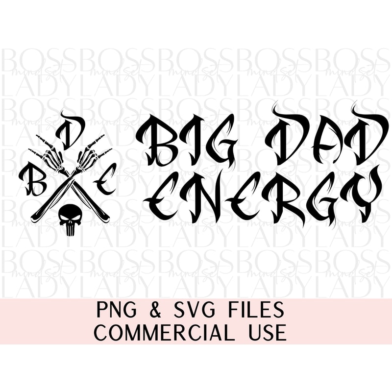 Big Dad Energy Fatherhood Rad Dad Rock Skeleton Hands Cool Dads Club PNG & SVG Cricut Friendly Front Back Design DIY Fathers Day Gift.jpg