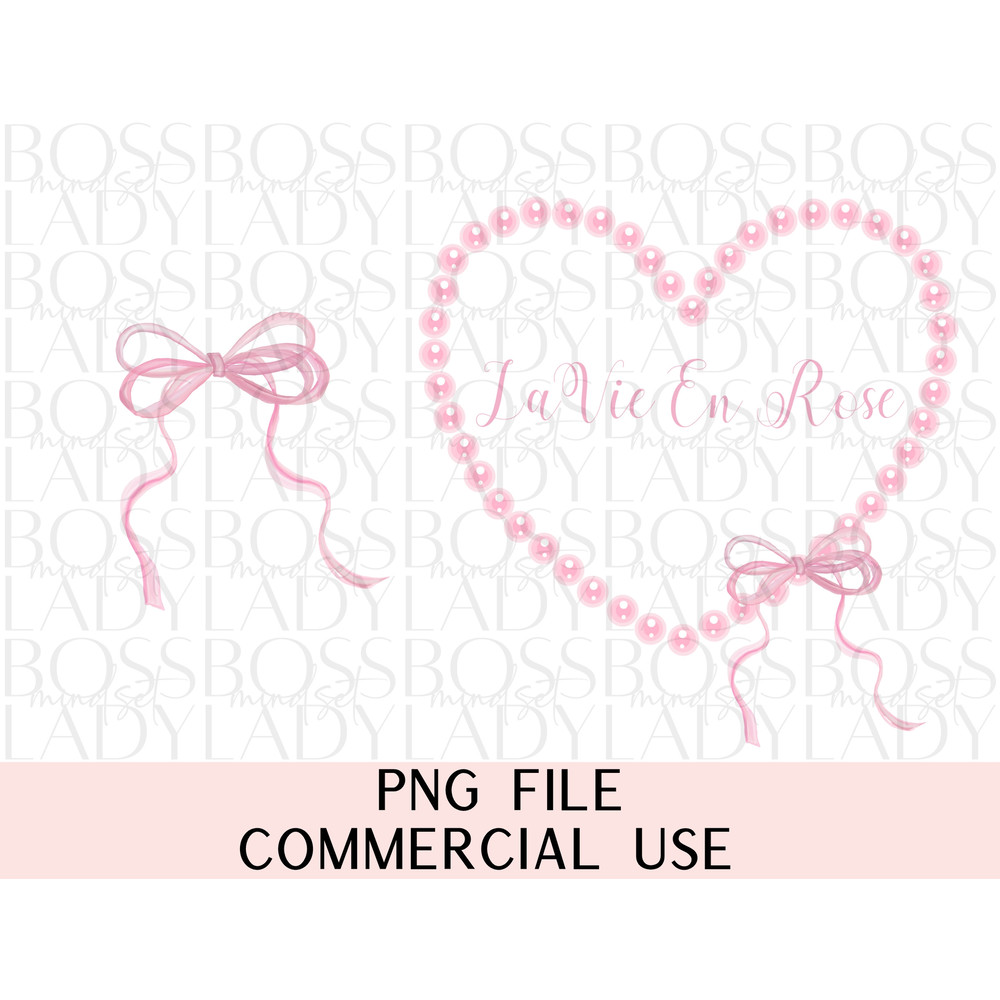 Coquette Pink Bows Pearls Ribbon Soft Girly Social Club Preppy PNG Sublimation Double Sided Instant Downloadable Trendy Graphics File.jpg