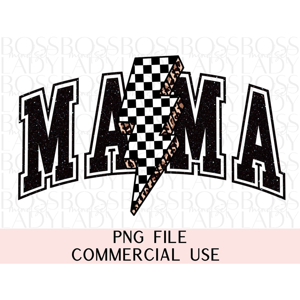 Mama Checkered Retro Lightning Bolt Leopard Print Varsity Ma Ma #Mom Life Trendy Graphics PNG Instant Downloadable Sublimation Design.jpg