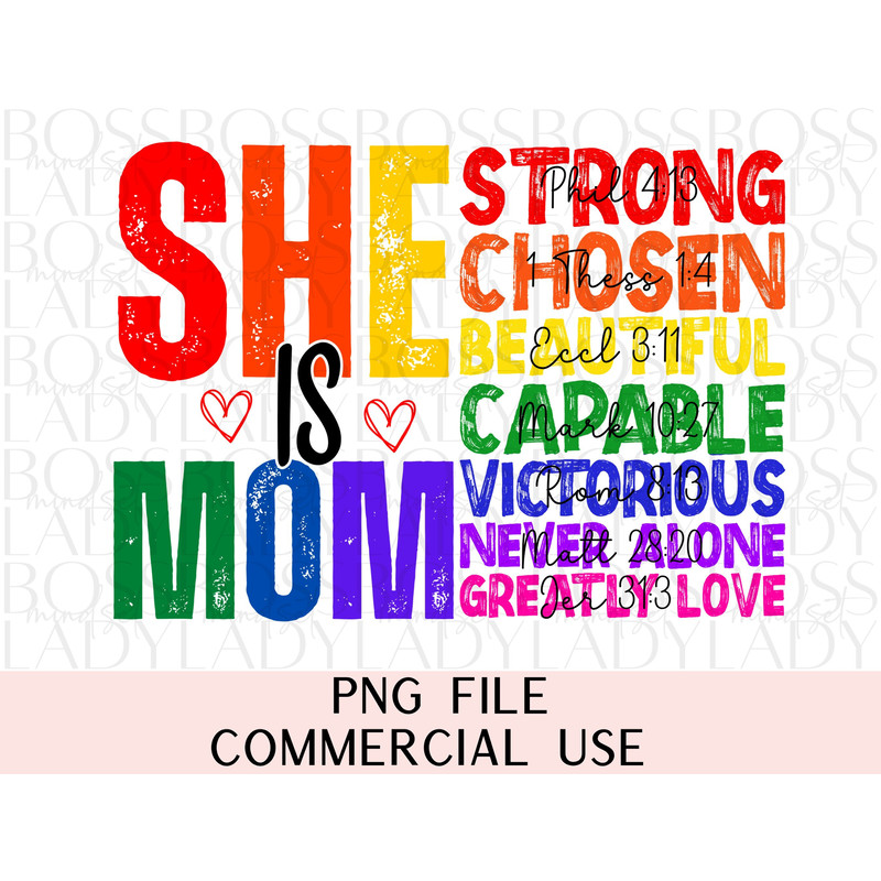 She Is Mom Strong Mother Hood Bible Verses Christian Religious Trendy Graphics PNG Sublimation Instant Downloadable Printable.jpg