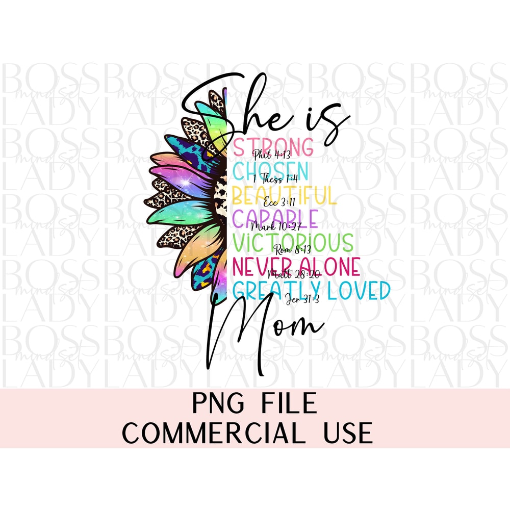 She is Mom Sunflower Leopard Print Mother Hood Trendy Graphics Shirt PNG Sublimation Printable Instant Downloadable Digital Design.jpg