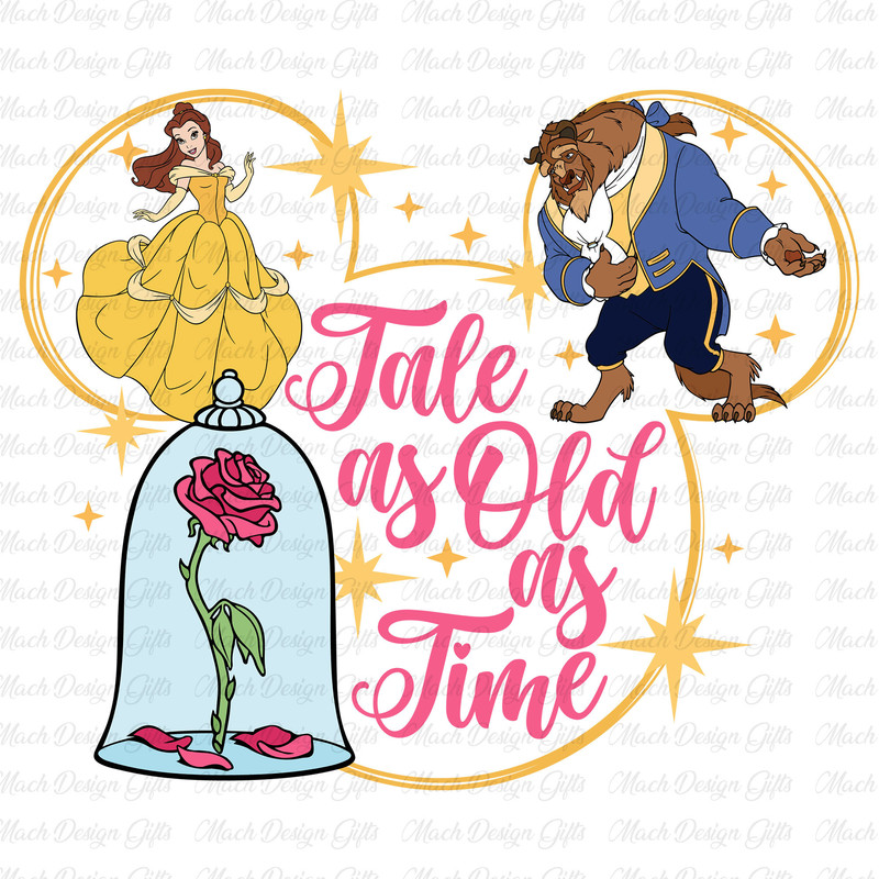 Beauty and Beast Sublimation Design, Princess and Prince Png, Tale as Old as Time Png, Family Vacation Png, Magical Kingdom Png, Png Files.jpg