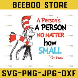 A person's no matter how small  Dr. Seuss svg Cat in hat svg Dr Seuss svg Sayings Quotes Read across America svg, dxf