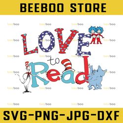 Love To Read Svg, Dr Seuss Svg, Reading Love Svg, The Cat In The Hat Svg, The Thing Svg, Elephant Svg, Thing 1 Thing 2