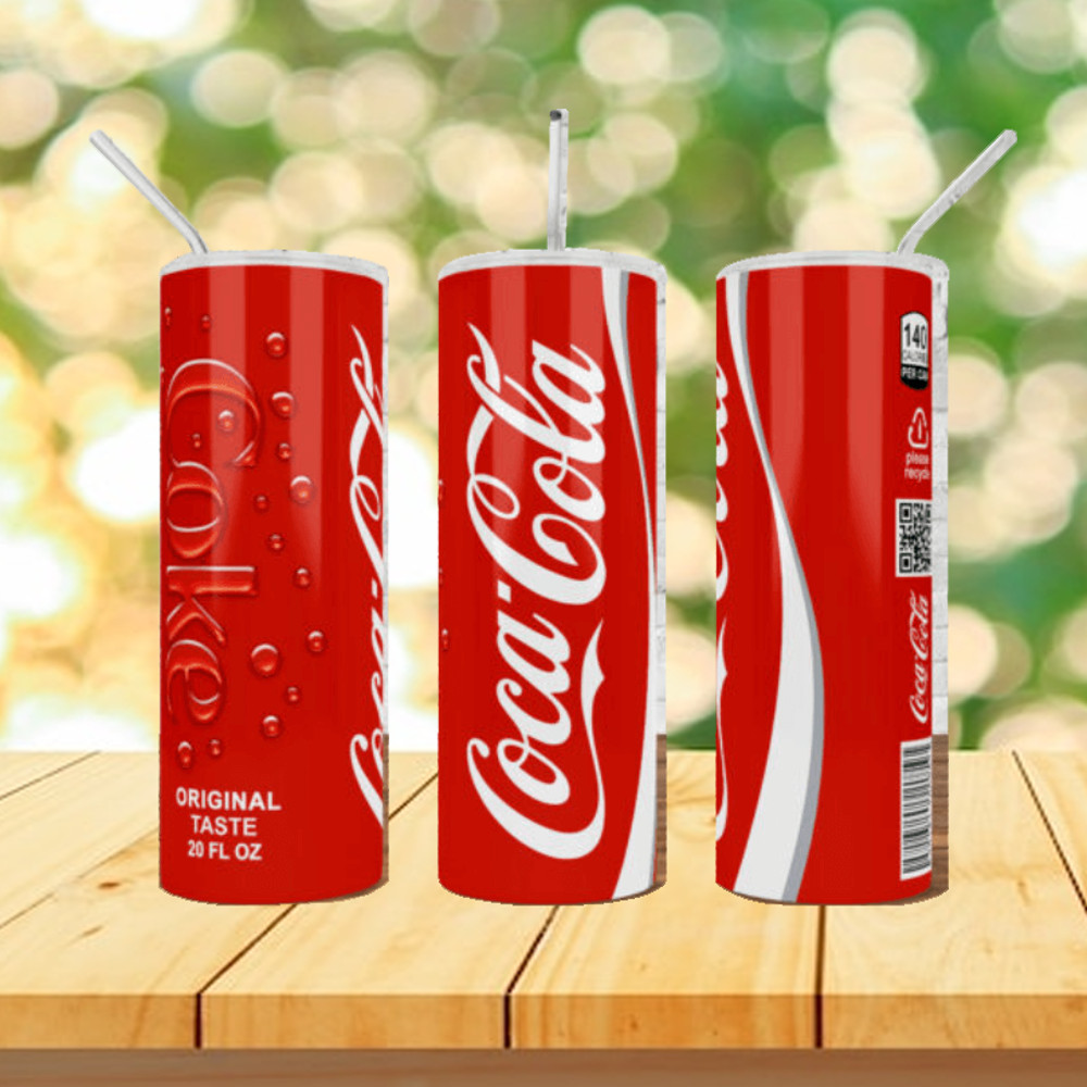 Coca Cola Wrap Tumbler, Drink Brand Logo, 20Oz Straight.png
