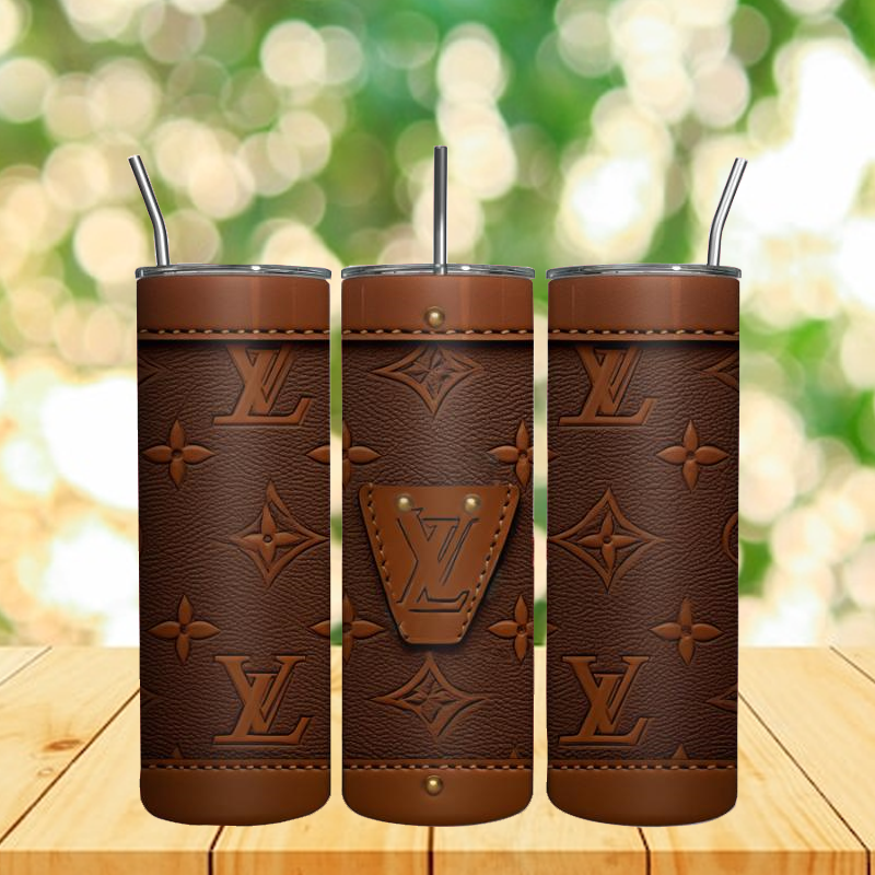 LV Leather Pattern 3D 20oz Tumbler, Fashion 3D Wrap Design.jpg