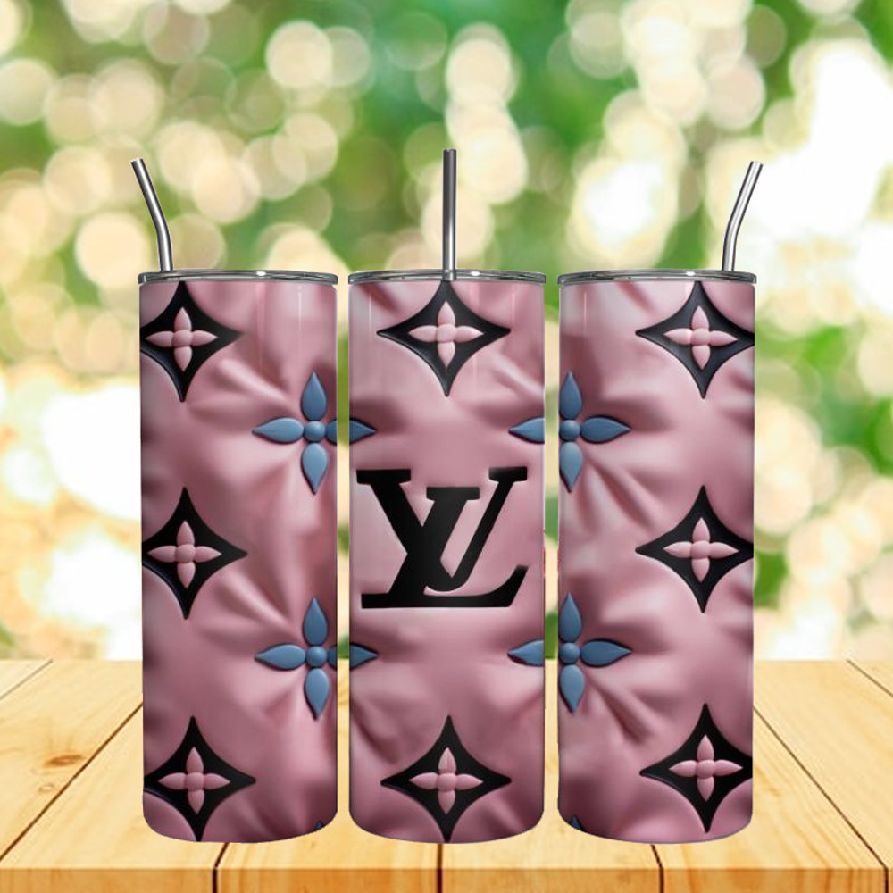 LV Pink Pattern 3D 20Oz Tumbler Wrap, Fashion 3D Wrap Design.jpg