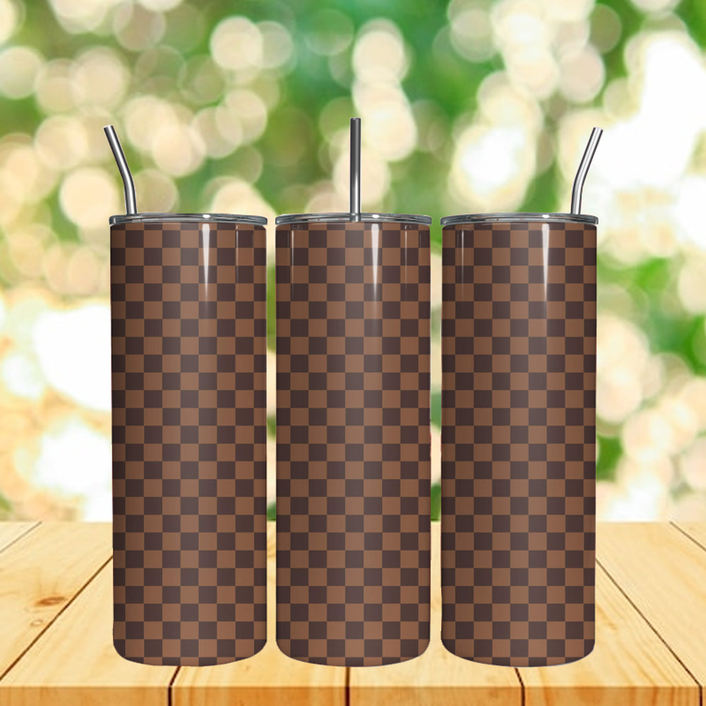 Pink LV Pattern Tumbler, LV Logo Pattern, LV Tumble.jpg