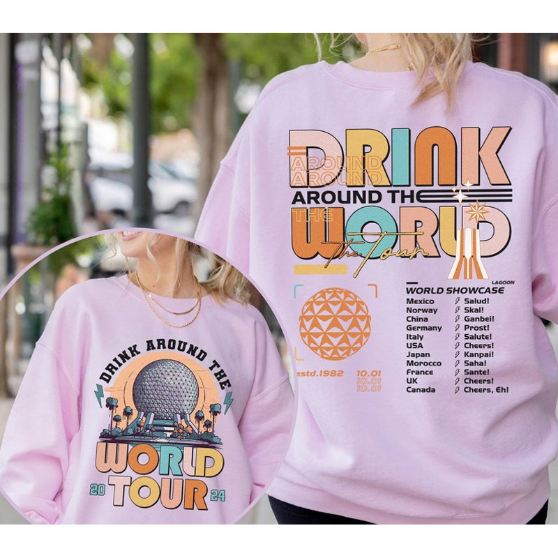 Drinking Around The World Tour 2024 Shirt, Epcot World Showcase, Disneyland Epcot World Tour Shirt, Drink Around The World Tour Shir2.jpg