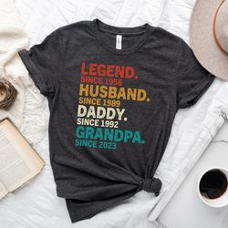 legend husband daddy papa customized t-shirt, personalized gifts for grandpa