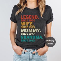 legend wife mommy grandpa customized t-shirt, personalized gifts for grandma
