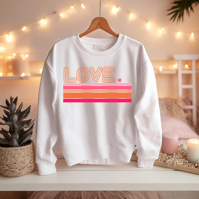 Retro Love Valentines Day Sweatshirt, Cute Valentine Sweater, Valentines Day Shirts For Woman, Valentines Day Gift, Gift For Her, Heart Tee.jpg