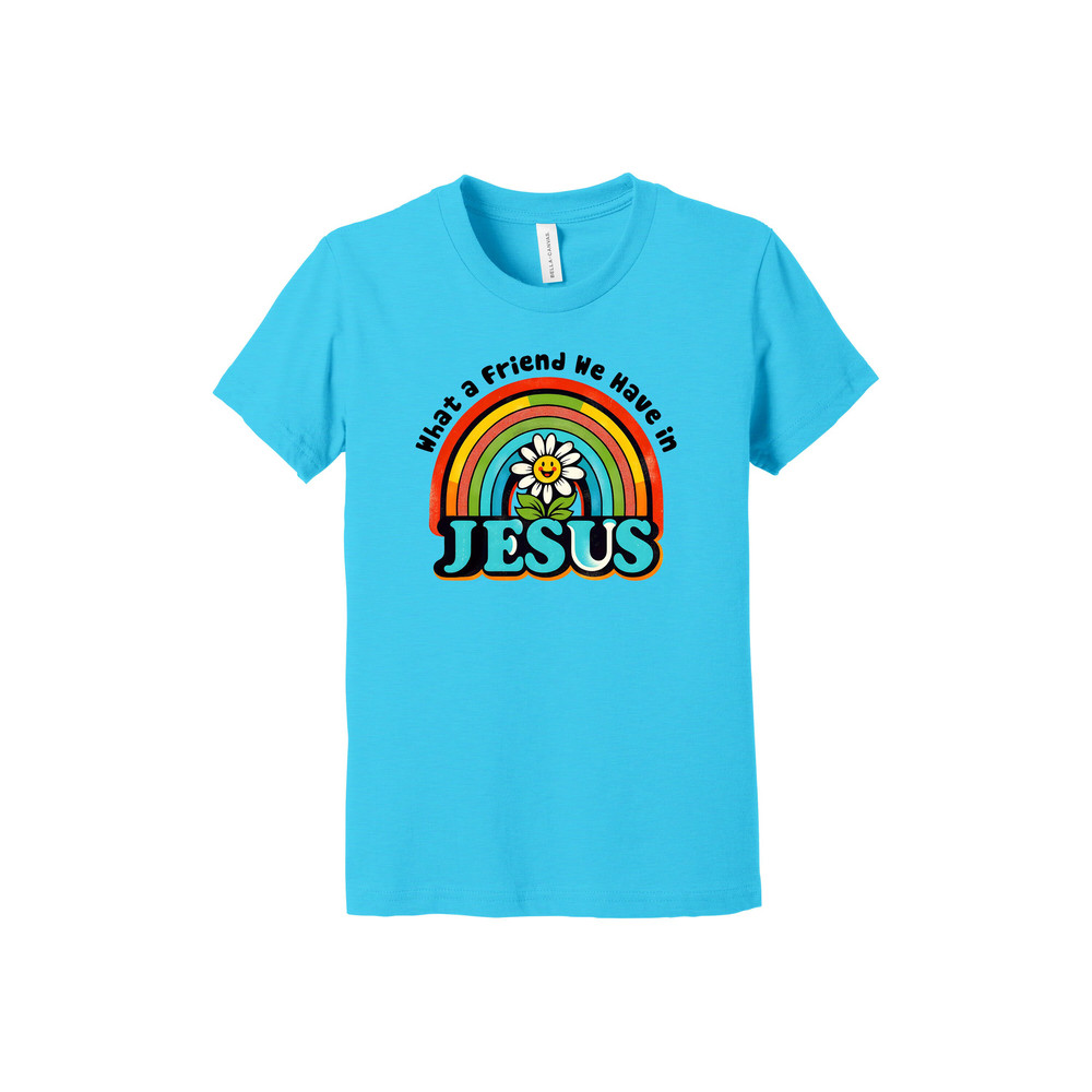 Christian Tee, What A Friend We Have In Jesus, Religious Youth Shirt, Bible School, Sunday School, VBS, Premium Soft Youth Shirt.jpg
