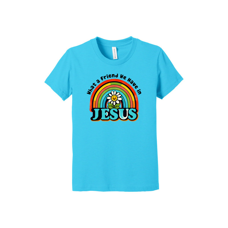 Christian Tee, What A Friend We Have In Jesus, Religious Youth Shirt, Bible School, Sunday School, VBS, Premium Soft Youth Shirt.jpg