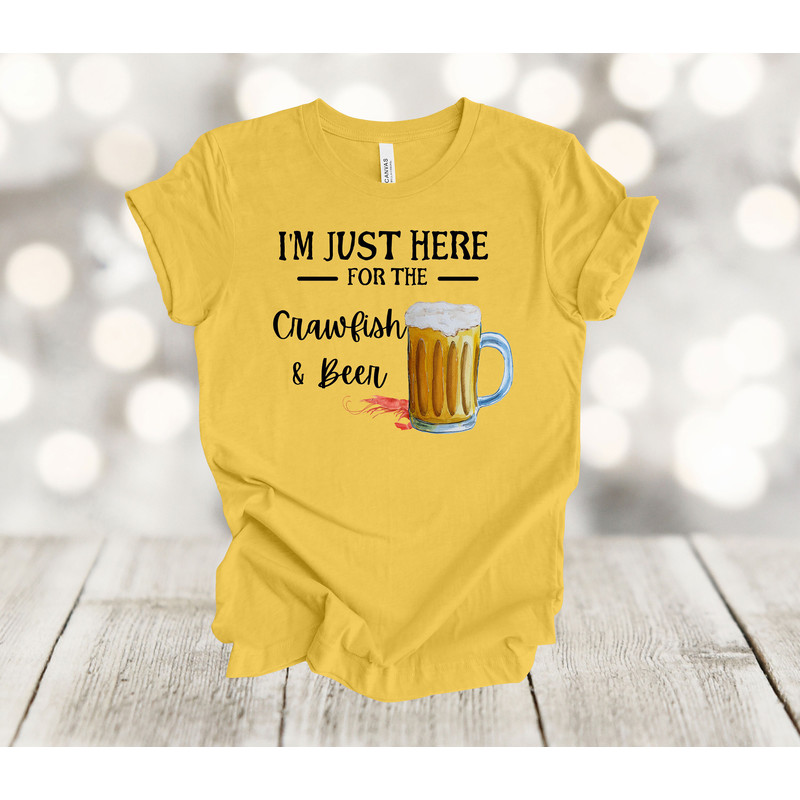 Mardi Gras Shirt, I'm Just Here For The Crawfish And Beer, Mardi Gras, Beads, French Quarter, Plus Size 2x, 3x, 4x Available.jpg