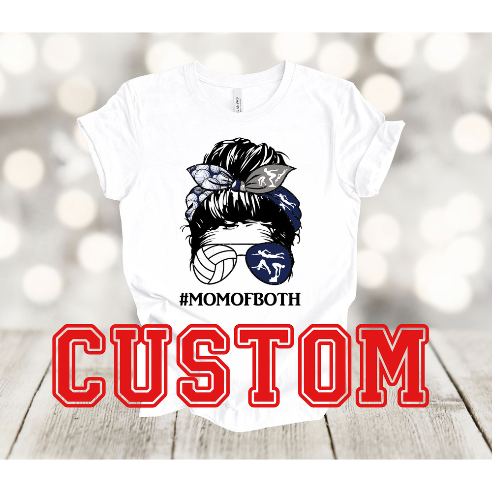 Sports Shirt, Messy Bun, Custom Sports, Mom, Premium Unisex Shirt, 2x, 3x, 4x, Plus Size Available.jpg