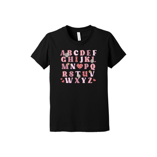 Valentine Kid Tee, Alphabet, School Valentine, Child Shirt, Valentine Kid, Premium Soft Youth Shirt.jpg