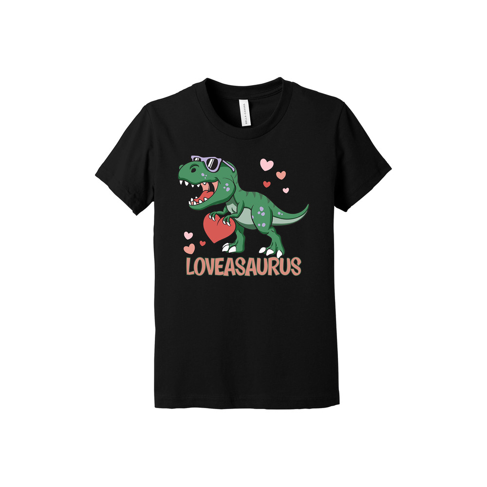 Valentine Kid Tee, Loveasaurus, T-Rex, Dinosaur Shirt, Child Shirt, Valentine Kid, Premium Soft Youth Shirt.jpg
