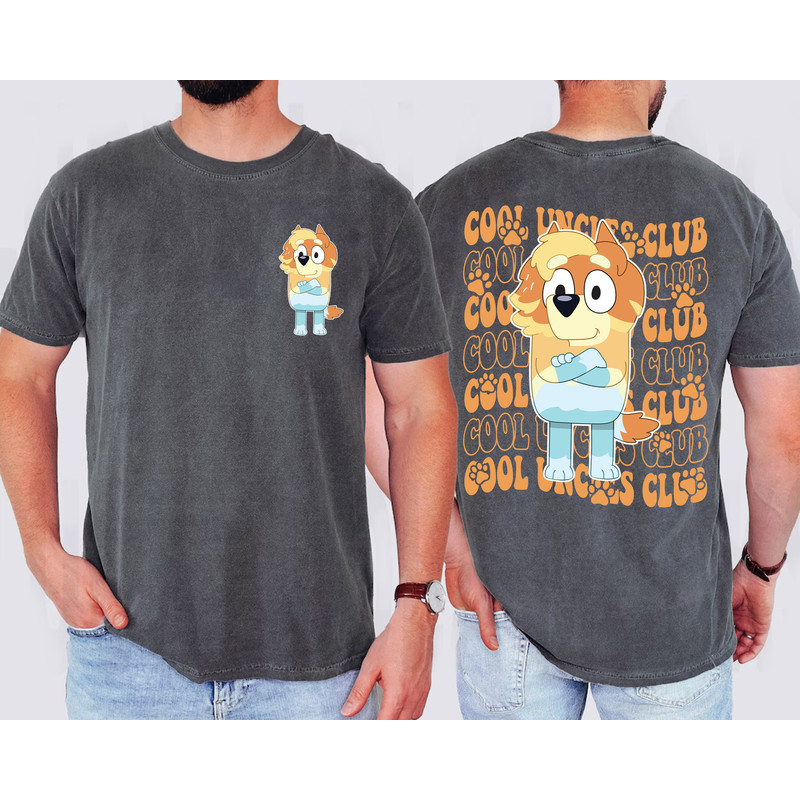 Bluey Cool Uncles Club Two Sides Shirt, Bluey Family Matching Shirt, Bluey Fathers Day 2024 Shirt, Gift For Dad, Couple Bluey Shirt..jpg