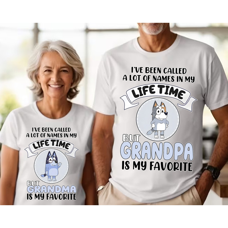 Bluey Grandpa And Grandma Shirt, Bluey Family Matching Shirt, Bluey Fathers Day 2024 Shirt, Gift For Dad, Couple Bluey Shirt..jpg