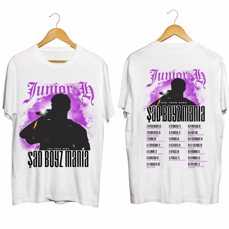Junior H Sad Boyz Mania Tour 2024 Shirt, Junior H 2024 Concert Shirt, Junior H Fan Gift, Sad Boyz Tour Junior H Merch2.jpg