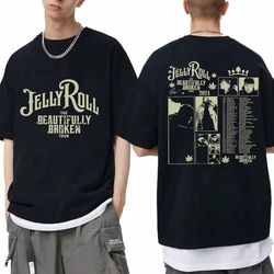 jelly roll the beautifully broken tour 2024 shirt, jelly roll 2024 concert shirt, jelly roll fan gift, jelly roll merrch