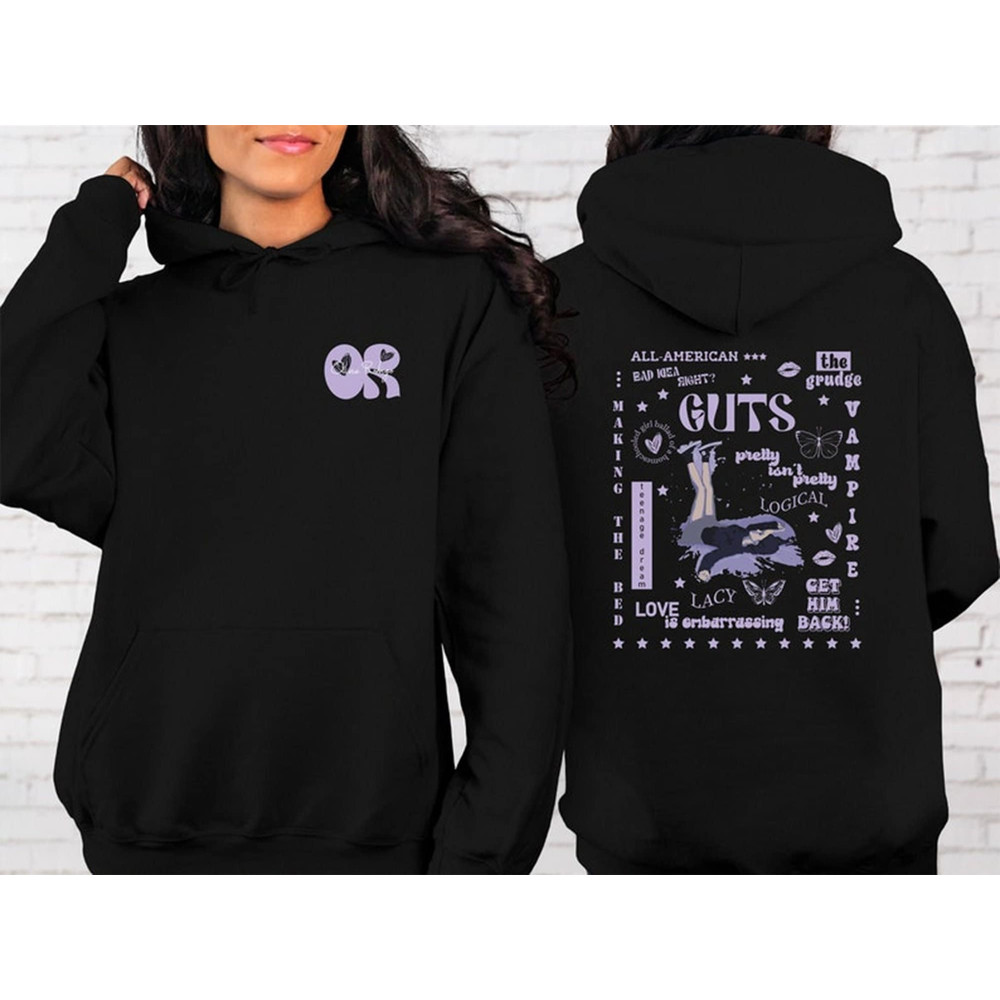 Olivia Rodrigo Guts World Tour Hoodie, Olivia Rodrigo Fans Tee, Olivia Guts Merch, Guts Tour 2024 Shirt, Concert Shirt, Music Concert Shirt.jpg
