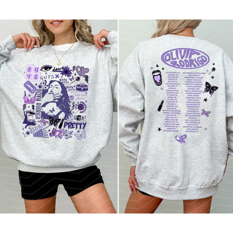 Olivia Rodrigo Guts Tour 2024 Sweatshirt, The Guts World Tour 2024 Shirt, Olivia Rodrigo T-Shirt, Olivia Rodrigo Sweater, 2024 Music Shirt.jpg