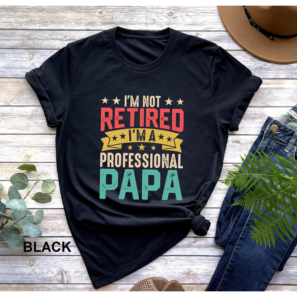 I Am Not Retired I Am A Professional Papa T-Shirt, Father's Day Gift, Awesome Papa Tee, Retired Papa Shirt, Gift For Dad, Funny Papa Shirt.jpg