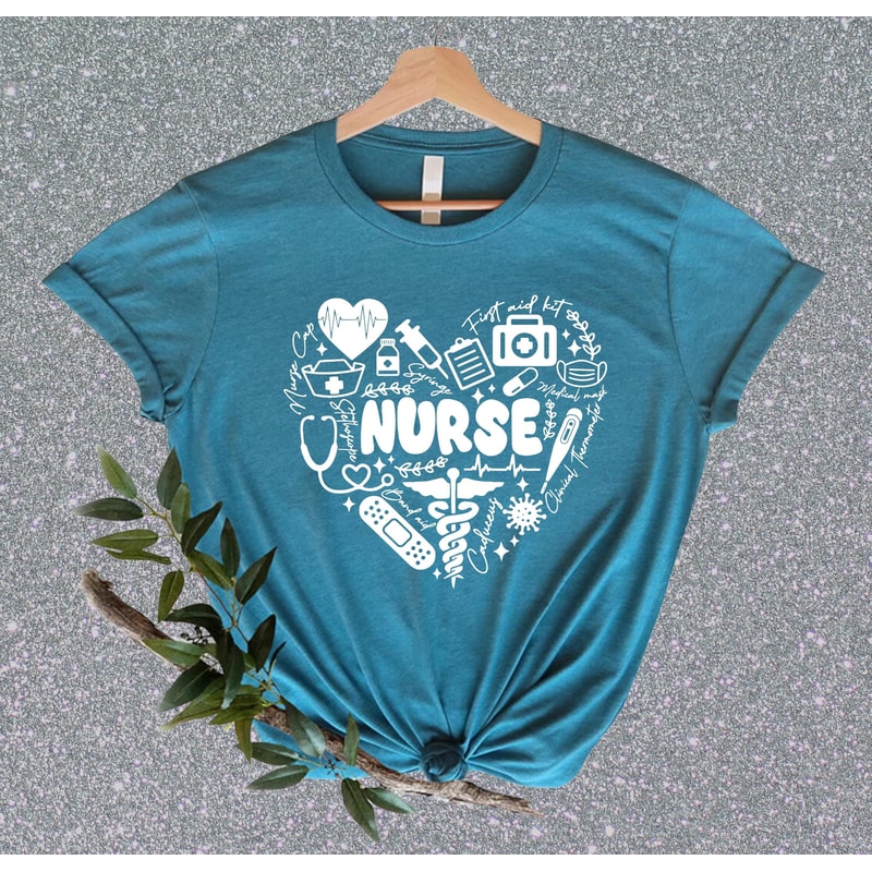 Nurse Heart Shirt, Gift For Nurse, Nurse gift, Nursing Shirt, Student Nurse Shirt, Gift For Nurse Shirt, Funny Nursing Shirt, School Shirt.jpg