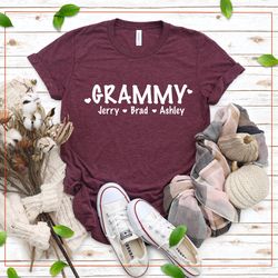 personalized grammy shirt, grammy shirt with grandkids names