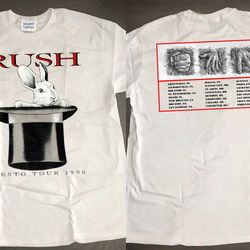 1990 rush rabit presto north america tour t-shirt, rush band t-shirt