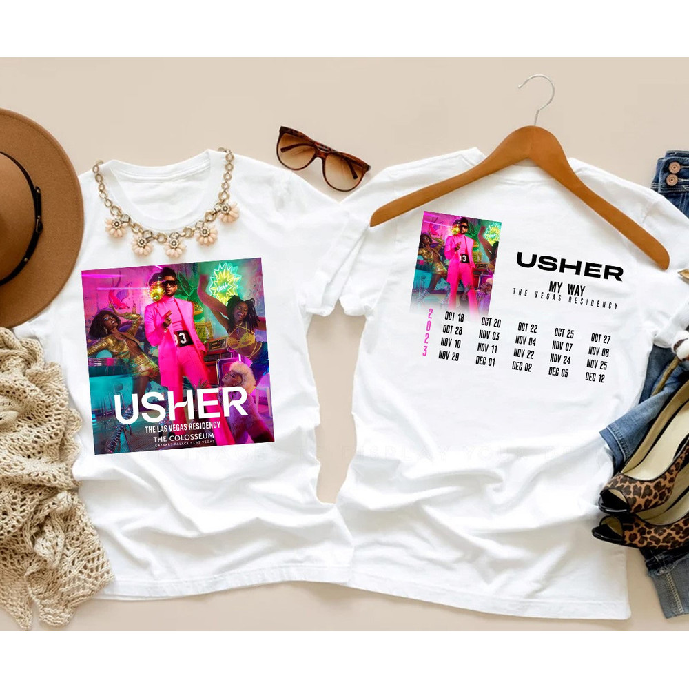 2023 Usher My Way The Vegas Residency Tour T-Shirt, Usher Tour 2023 Shirt, Usher RnB Music Concert 2023 T-Shirt, 2023 Music Tour Tee.jpg