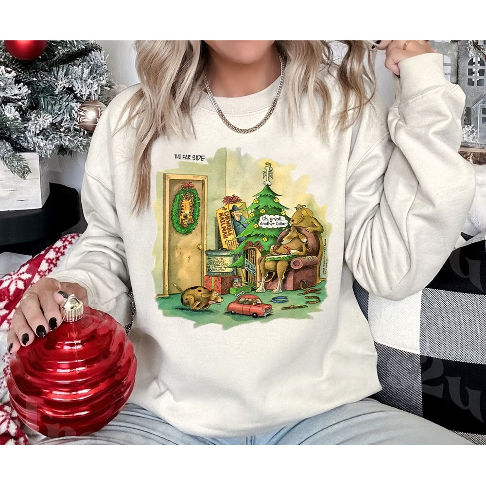 80s The Far Side Oh Great Another Dog Collar For Christmas T-Shirt, The Far Side Bummer Sweatshirt, 1989 Cartoon Tee, Christmas Cartoon Tee.jpg