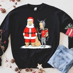 beavis and butthead christmas is cool sweatshirt, beavis and butthead santa claus sweatshirt