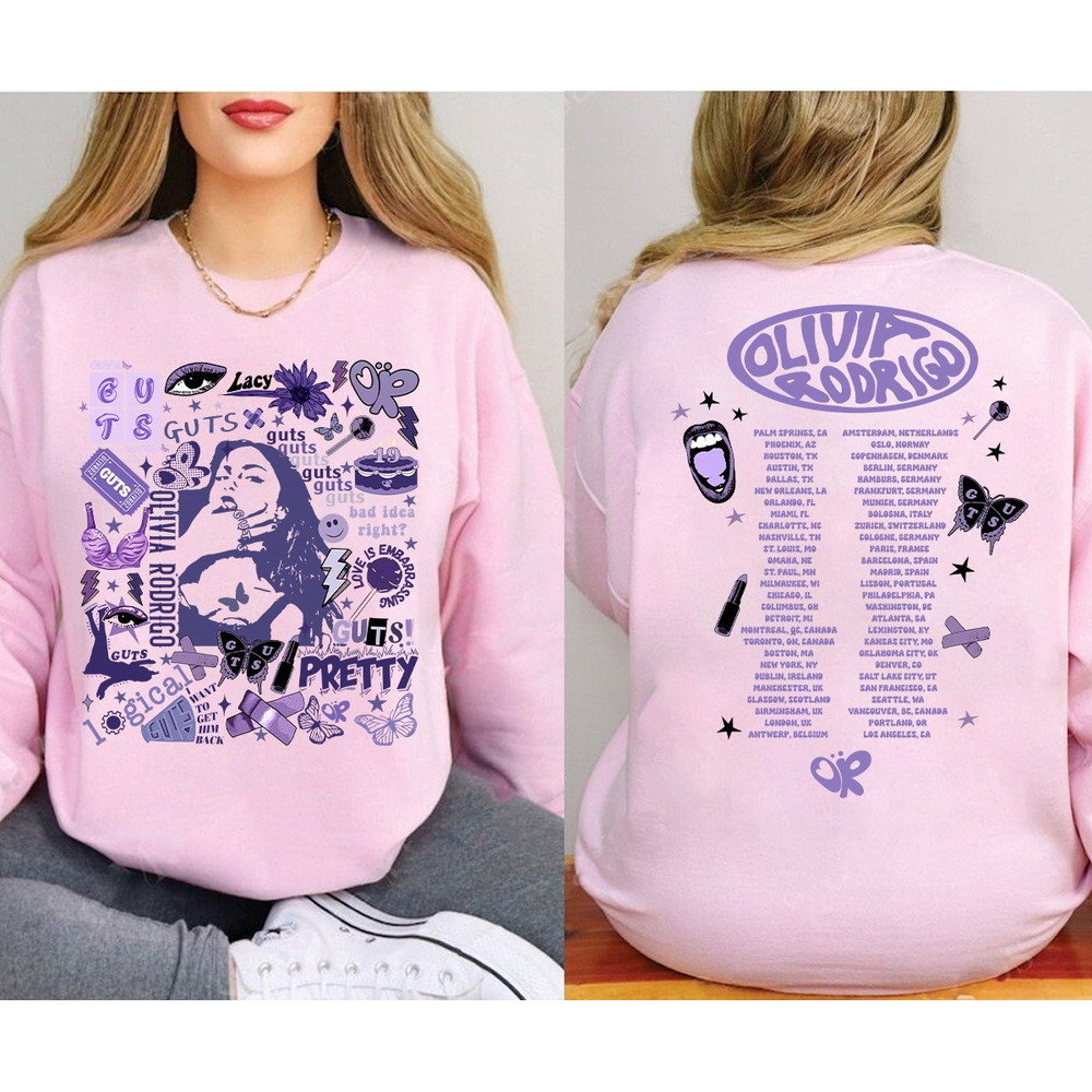 Olivia Rodrigo Guts Tour 2024 Sweatshirt, The Guts World Tour 2024 Shirt, Olivia Rodrigo T-Shirt, Olivia Rodrigo Sweater, 2024 Music Shirt.jpg