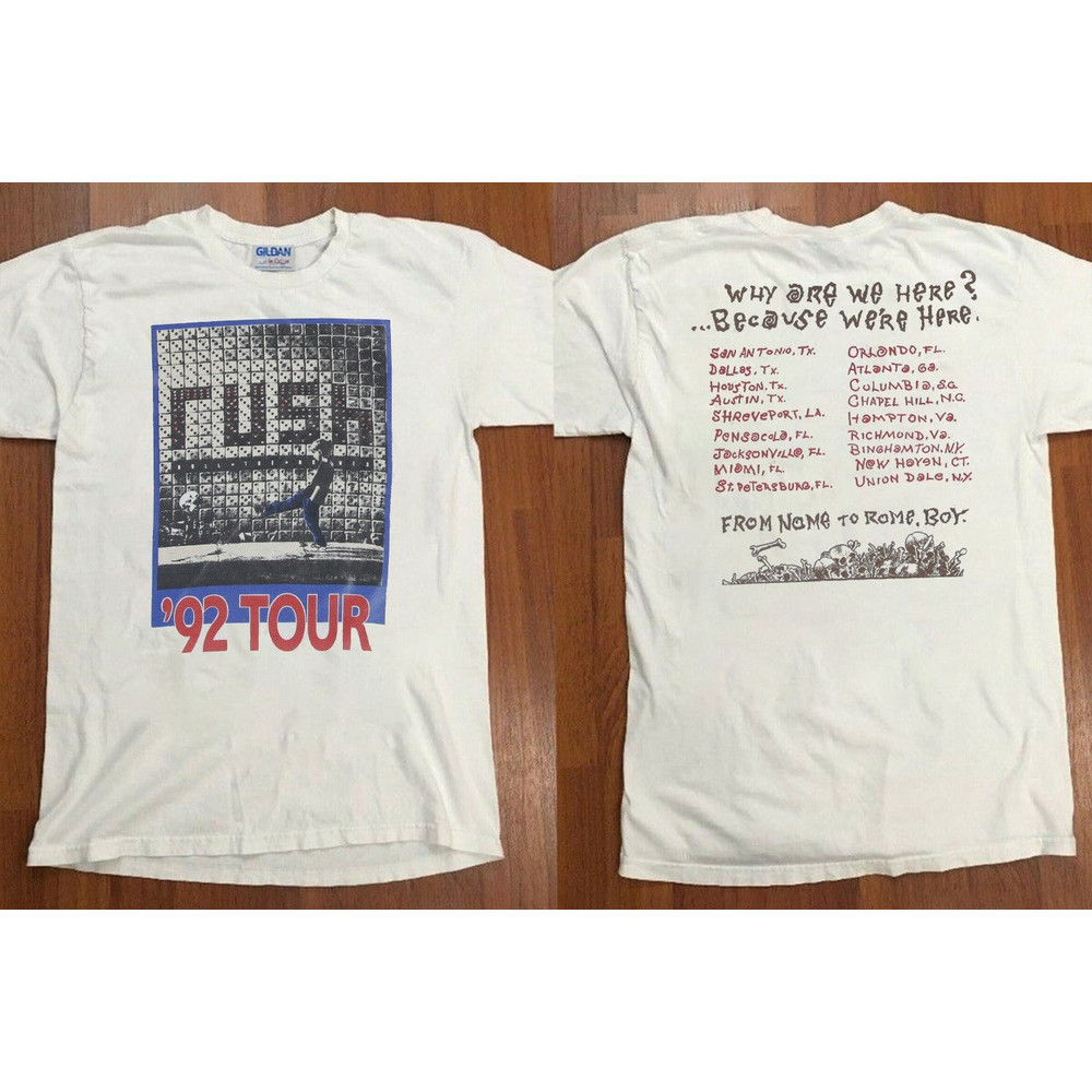 Rush '92 Tour T-Shirt, 1992 Rush Tour From Nome To Rome Boy T-Shirt, Rush Rock Band Shirt, 90s Rush Band Shirt, Rush Tour 1992 T-Shirt.jpg
